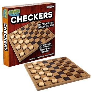 Gamie Wooden Checkers Board Game - 1 of 4