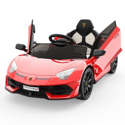 12V Ride Electric Car for Kids, Licensed Lamborghini Vehicles Battery Powered Sports Car with Remote Control