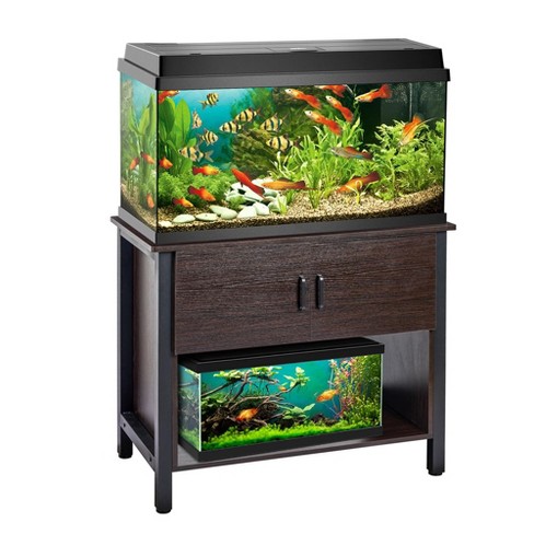 Wooden Aquarium Cabinet, Large Fish Tank Stand With Doors & Shelf