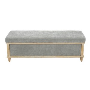 GDFStudio Shanter French Country Fabric Upholstered Storage Ottoman Bench - 1 of 4