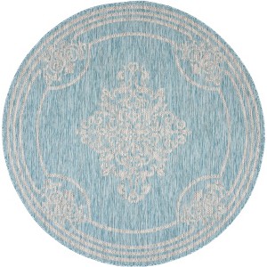 Courtyard CY8212 UV & Stain Resistant Non-Shedding Power Loomed Indoor/Outdoor Rugs - Safavieh - 1 of 3