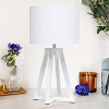 Creekwood Home Tripod Table Lamp with Drum Fabric Shade White - 4 of 4