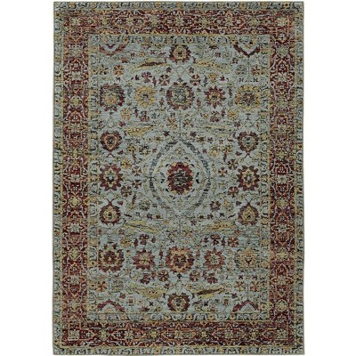 Oriental Weavers Andorra 7155A Blue/ Red Indoor Area Rug - 5'3" x 7'3"