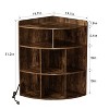 VECELO 3-Tier Corner Cabinet Cube Bookshelf, Wooden 8 Cubby Bookshelf for Small Space, Black/Brown/White/Gray - 3 of 4