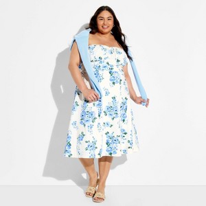 slim fit dress slacks White and Pink Floral Fit and Flare Mini Dress
