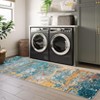 Abstract Machine Washable Rug with Rubber Backing for Living Room Stain Resistant Accent Rug Low Pile Ultra Soft Non Slip Rug - 3 of 4