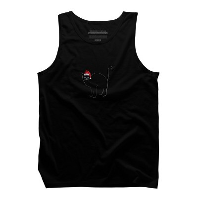 Men's Design By Humans Christmas cat tshirt By bambino Tank Top