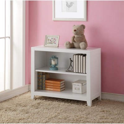 TOAOTBNBO 2-Tier Display Bookshelves Storage Organizer, Freestanding Bookcase with Tapered Legs Open Book Shelf for Bedroom, White