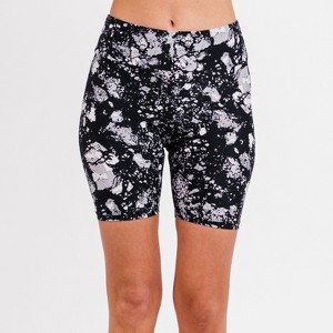 Calypsa Women's Plus Size Chlorine Resistant High Waisted Mid-Thigh Swim Shorts - 1 of 4
