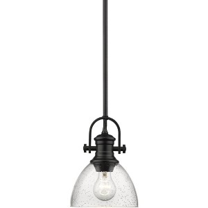 Golden Lighting Hines 7" Black and Clear Glass Mini Pendant Light - 1 of 1