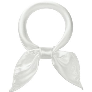Elerevyo Women's Solid Satin Scarves Small Square Neck Scarf Neckerchief 19.7"x19.7" - 1 of 4