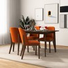 Vynxaria Burnt Orange Velvet Dining Chairs - Mid-Century Modern Set with Wood Legs - 4 of 4