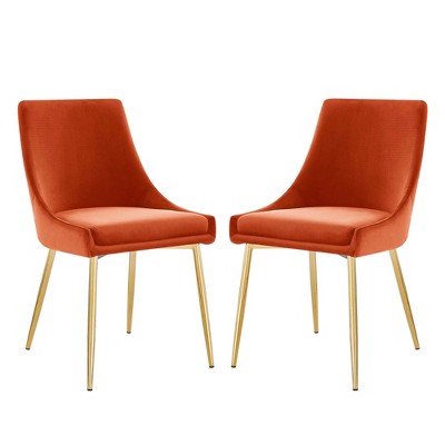 Modway Viscount Performance Velvet Dining Chairs - Set of 2