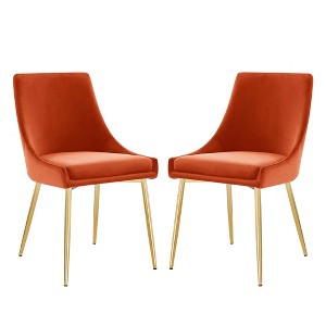 Modway Viscount Performance Velvet Dining Chairs - Set of 2 - 1 of 4