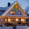 Pre-Lit Artificial Christmas Wreath with Bow, LED Lighted Holiday Wreath for Indoor Outdoor, Winter Front Door Xmas Decoration - 3 of 4