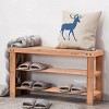 Costway 2-Tier Bamboo Shoe Bench Storage Racks Seat Organizer Entryway Hallway - 3 of 4