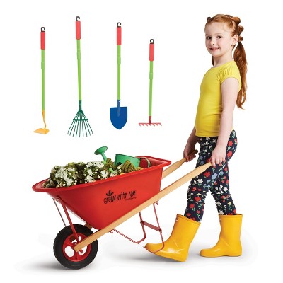 Childrens wheelbarrow outlet and tools