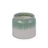 NAYSAYE Planter Set of 2 Gradient Ceramic Flowerpot Sleek Glossy Design for Indoor Outdoor Garden, White Green, 8.47"*8.47"*7.29" - 2 of 4
