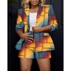 WhizMax Womens Casual Blazer Jacket Printed Multicolor Long Sleeve Open Front Work Office Blazer Jacket - 2 of 4