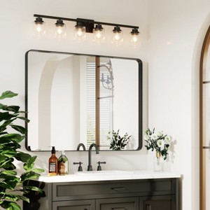 Wall-Mounted Mirror Rectangle Bathroom Vanity Mirrors Framed Mirrors Aluminum Framed Bathroom Mirror - 1 of 4