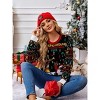 Coolmee Women's Funny Sweaters Crew Neck Reindeer Christmas Tree Santa Clause Jacquard Long Sleeve Button Knit Festival Sweaters S LED Lights - 2 of 4