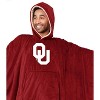 NCAA Oklahoma Sooners Team Color Bloncho with Logo Patch and Faux Shearling Inside Throw Blanket - 2 of 3