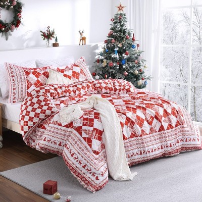 3 Piece Christmas Bedding Duvet Cover Set