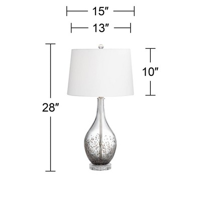 Sparrow 28" Smoke Grey Glass Table Lamp Set with White Shade