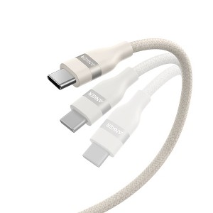 Anker 3' 100% PCR-Braided Ultra Soft USB-C to Lightning Cable - White - 1 of 4