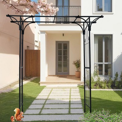 Large Metal Garden Entrance Arch,Garden Climbing Plants Support Arch,Outdoor Wedding,Party Events Arch Backdrop Decorative Frame-Coolbibila