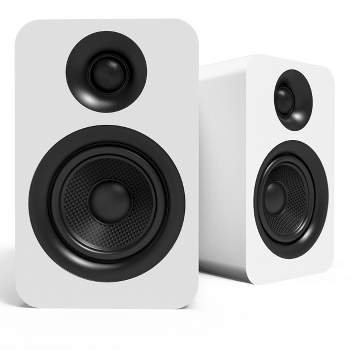 Kanto YUP4 Passive Bookshelf Speakers with 1" Silk Dome Tweeter and 4" Kevlar Woofer - Pair (White).