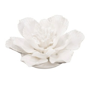 Dexmalle 5.1x2.2" Handmade Cream Ceramic Flower Wall Decor Accent - 1 of 4