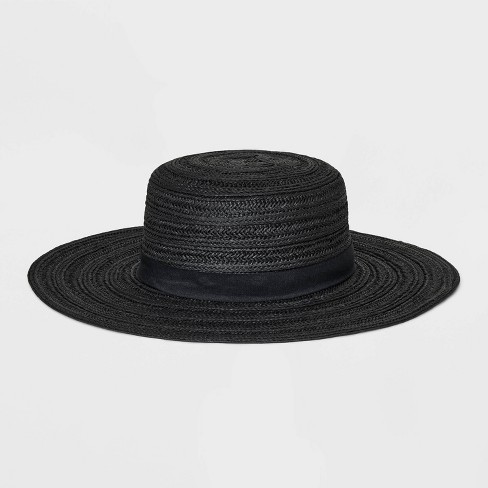 Straw Boater Hat - Universal Thread™ Black L/xl : Target
