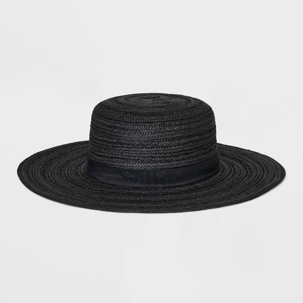 Straw Boater Hat - Universal Thread™ Black S/M