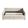 Kumasinova Twin/Full Size Daybed with 2 Storage Drawers,Fabric Upholstered Sofa Bed with Button Tufted Back & Piped Arms for Living Room,Bedroom - 3 of 4