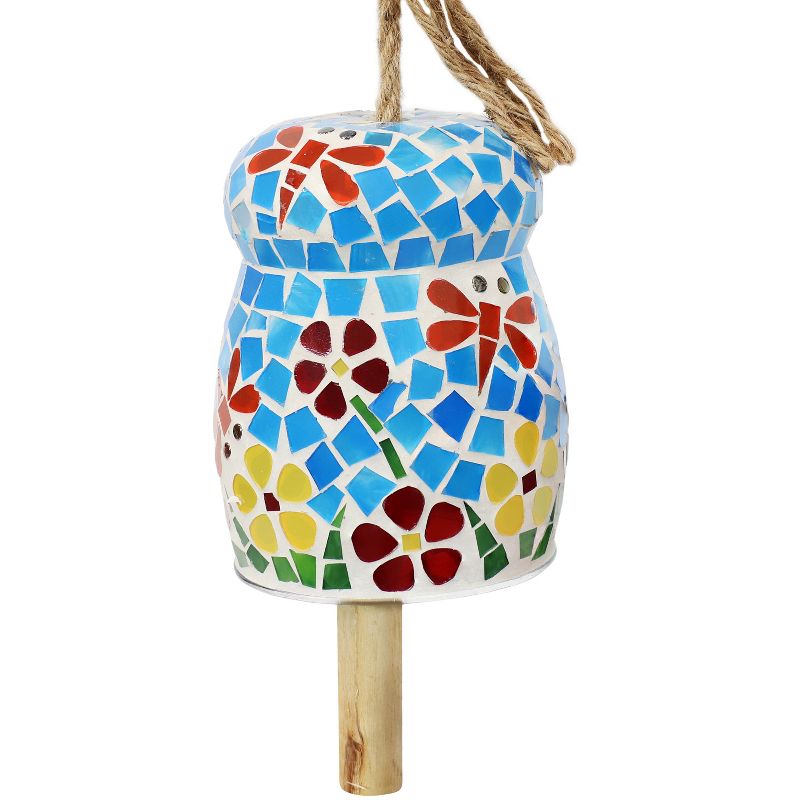 Sunnydaze Outdoor Spring Flowers Mosaic Glass Wind Chime Bell - 7", 1 of 14