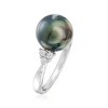 Ross-Simons 9-9.5mm Black Cultured Tahitian Pearl and .14 ct. t.w. Diamond Ring in Sterling Silver - 3 of 4