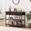 Whizmax Console Table with 2 Drawers, 3 Tier Entryway Table with Storage, Industrial Sofa Table for Living Room, Couch, Hallway, Foyer - 4 of 4