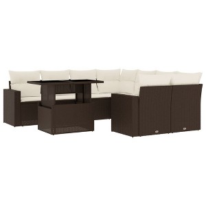 vidaXL Garden Sofa Set Brown - 1 of 4