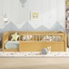 ALEXOUN Floor Bed with Fence & Door - Kids Bed Montessori Frame - Easy Assembly, No Spring Box Needed - for Playroom Bedroom - 2 of 4