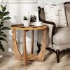 JIONJOY Farmhouse End Table with Lower Shelf   - Rustic Round Side Table for Living Room - 2 of 2