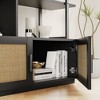 ODK 5 Tier Tall Bookshelf, 71 Inch Rattan Classical Book Shelf with Storage, 5 Open Storage Bookcase with Metal Frame for Living Room, Home Office - 3 of 4