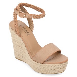Journee Collection Womens Andiah Buckle Espadrille Wedge Sandals - 1 of 4