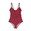 Women's Underwire Belted One Piece Swimsuit - Shade & Shore™ Red - image 3 of 4