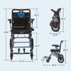 Garvee Wheelchair for Elderly, Transport Chair Lightweight Foldable with Handbrake, 16 inch Seat Width, Blue/Black - 4 of 4
