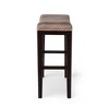 Bar Stools Set Of 2, Acacia Wood Barstools, Counter Height Kitchen Dining Stool, Modern Wood Legs Backless Bar Stools With Footrests - 4 of 4