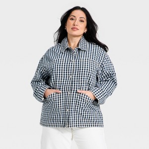 Women's Western Denim Chore Coat - Universal Thread™ Blue Gingham