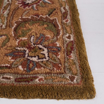 Hand-Tufted Olive and Camel Wool Runner Rug - 2'3" x 12'