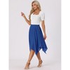 Allegra K Women's Elastic Waist Chiffon Handkerchief Hem Midi Skirt - 3 of 4