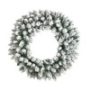 Nearly Natural 24” Flocked Artificial Christmas Wreath with 160 Bendable Branches and 35 Warm White LED Lights - 4 of 4